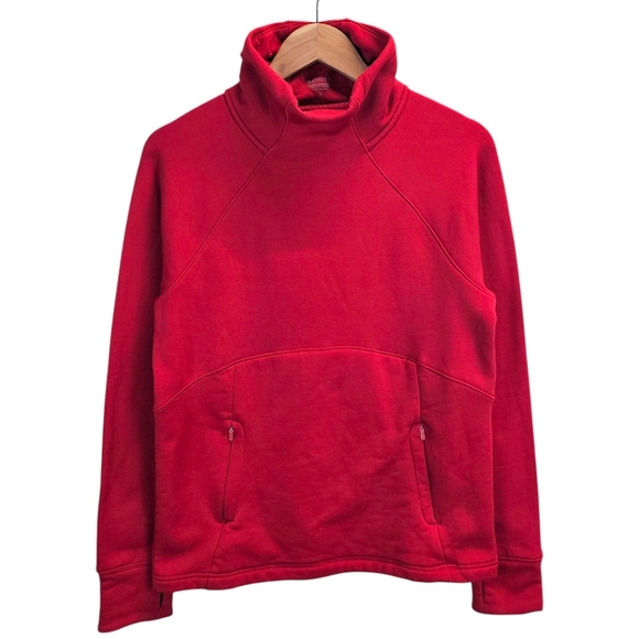 Athleta Womens Polartec Funnel Neck Pullover Small Red Activewear Outdoor Nylon - Picture 1 of 11